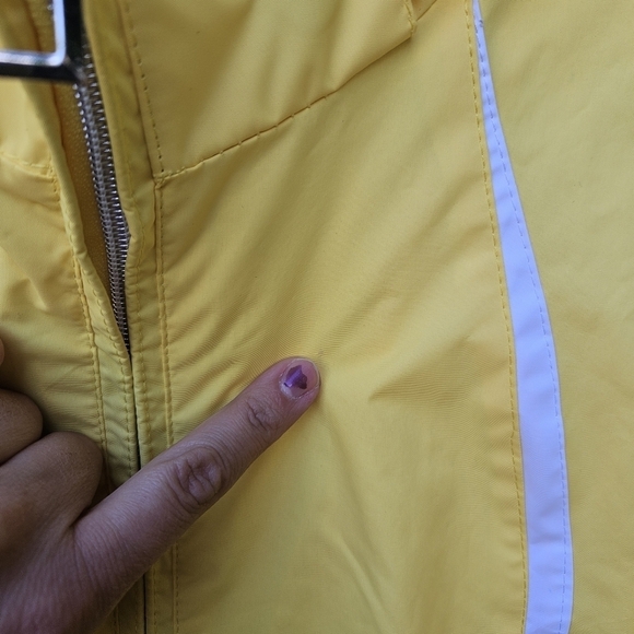 ZeroXposur yellow rain coat windbreaker removable hood 1X - Picture 10 of 12